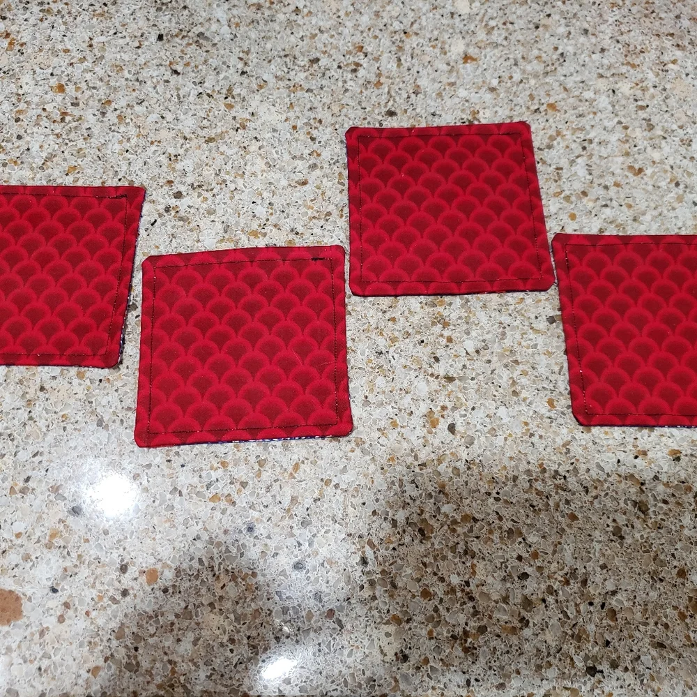 Coasters set of 4 patriotic fireworks July 4th handmade